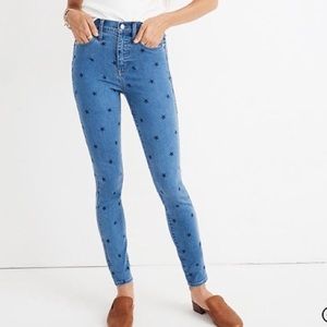 Madewell High Rise Skinny Jeans with stars